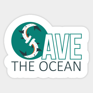 Save The Ocean Keep The Sea Plastic Free Turtle Scene Sticker